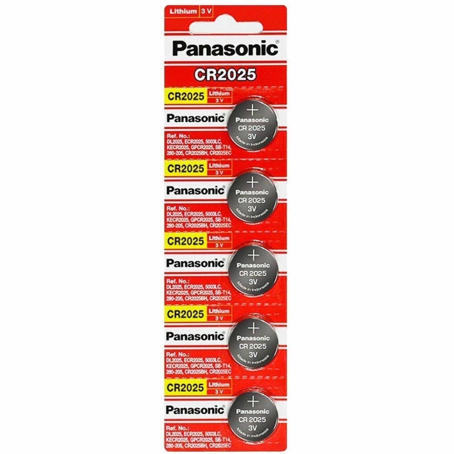 5 x Fresh PANASONIC CR 2025 CR2025 CR 2025 LITHIUM COIN CELL Battery Exp 2029