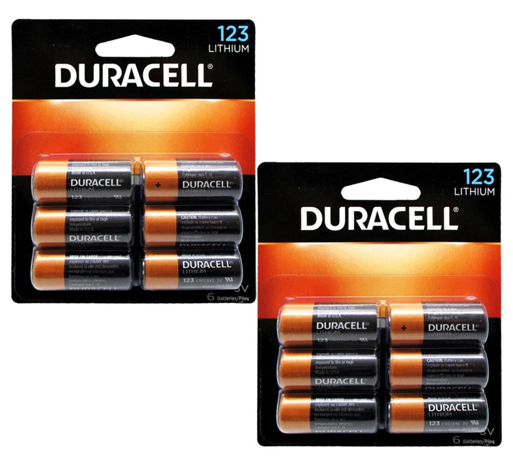 Pack of 12 (2 x 6) Duracell DL123A 3V Lithium Batteries (packaging may vary)