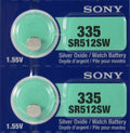 2 Pcs Sony Silver Oxide 335 SR512SW SR512W Batteries
