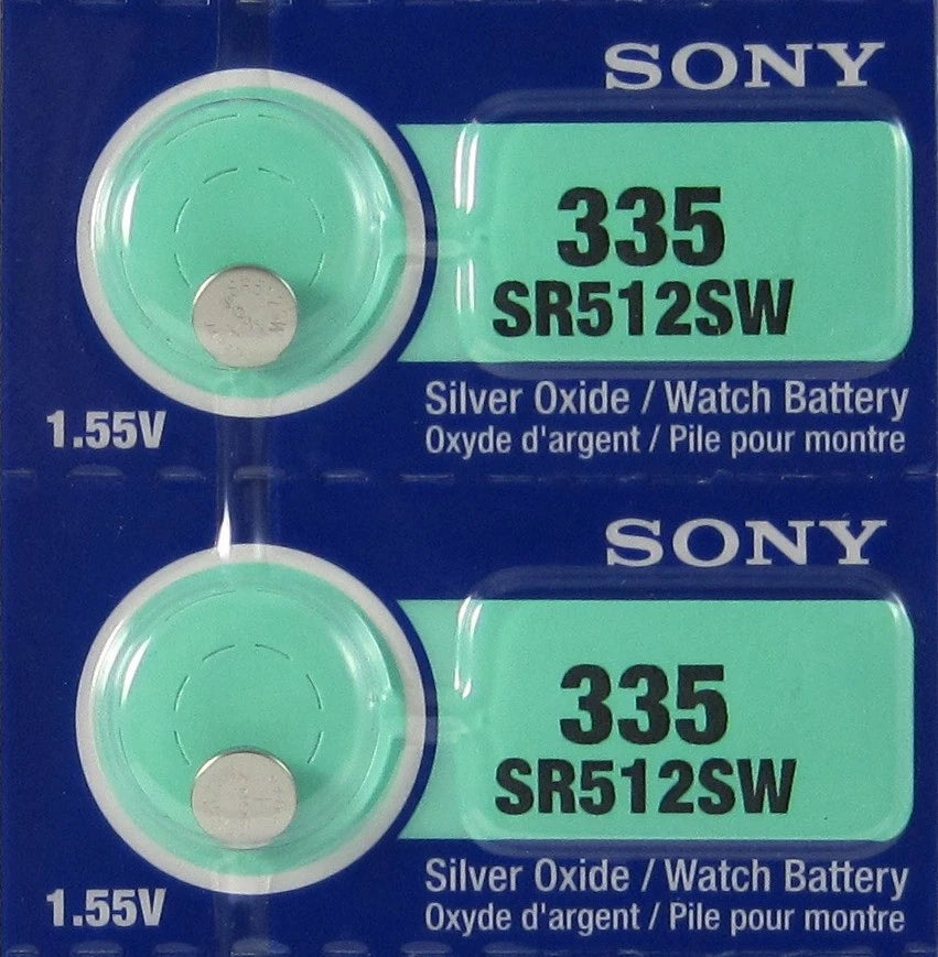 2 Pcs Sony Silver Oxide 335 SR512SW SR512W Batteries