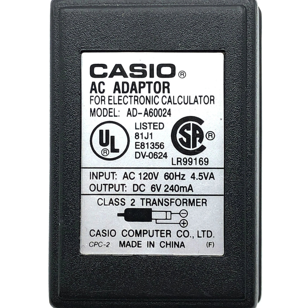 NEW Genuine Casio AD0A60024 AC Adapter For Electronic Calculator 120 Volts 60Hz