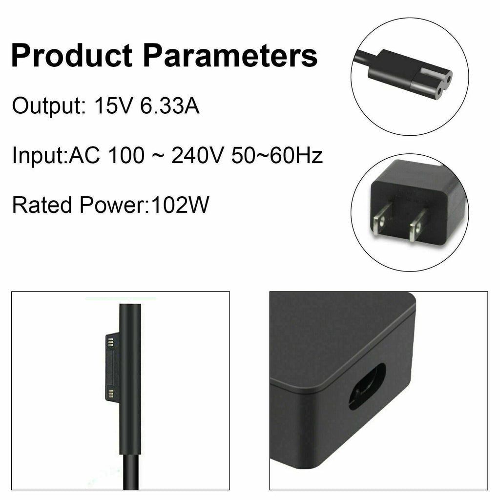 102W 1798 Adapter Charger For Microsoft Surface Pro 3/4/5/6/7/8/X Laptop 3/2/1