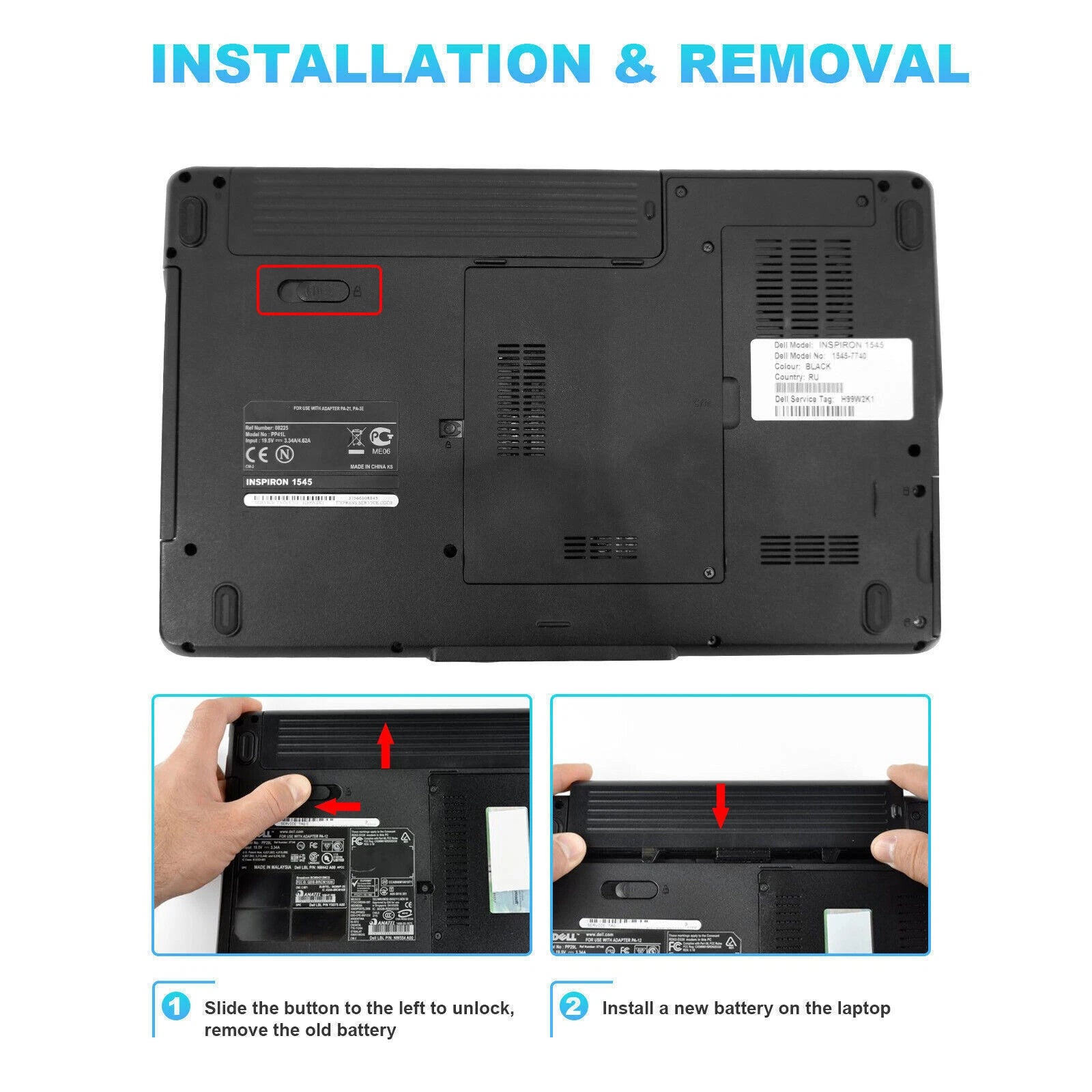 ?Battery for Dell Inspiron 1525 1526 1545 1546 1440 1750 GW240 X284G RN873 RU586