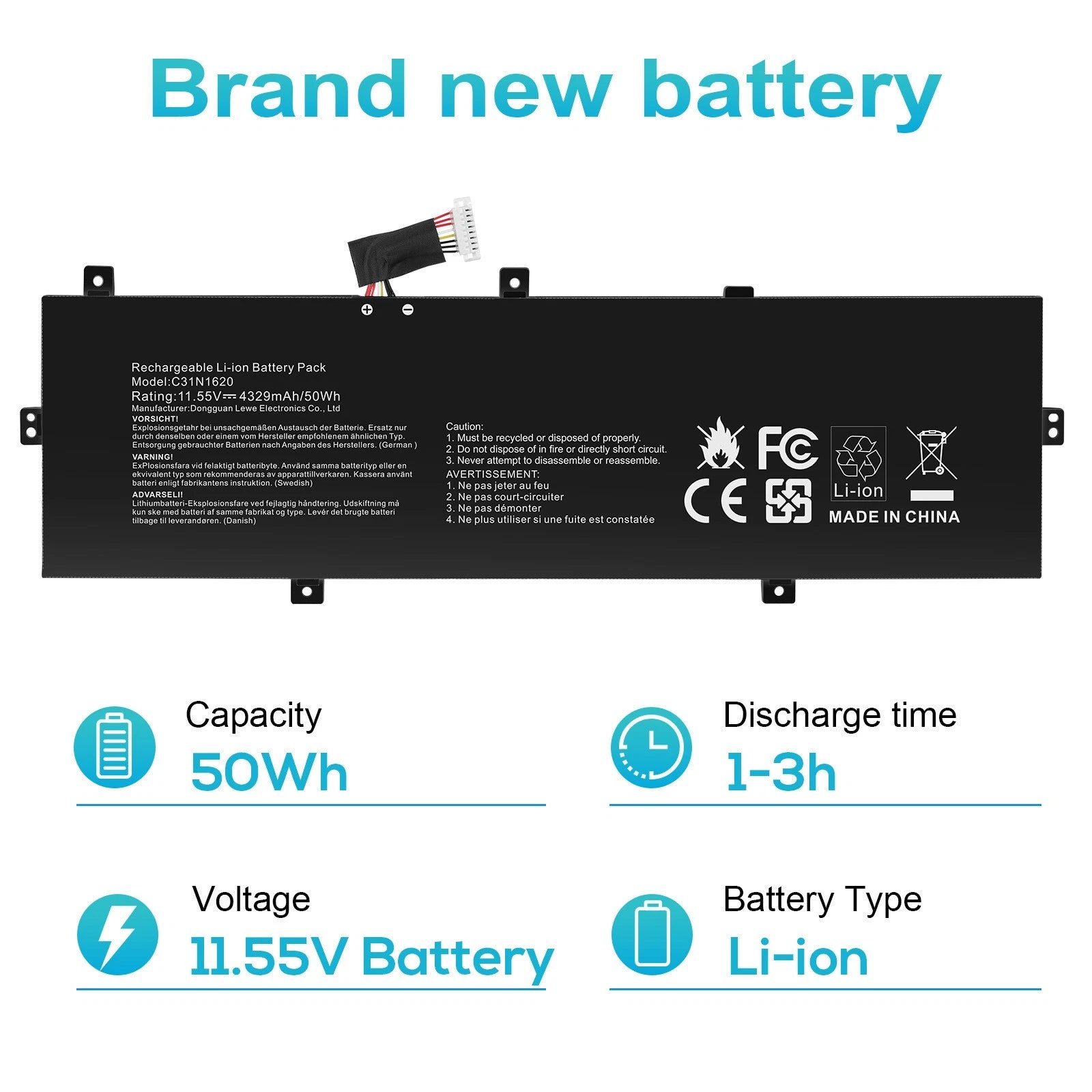C31N1620 Battery For Asus Zenbook UX430U UX430UA UX430UN UX430UNR U4100UQ Series