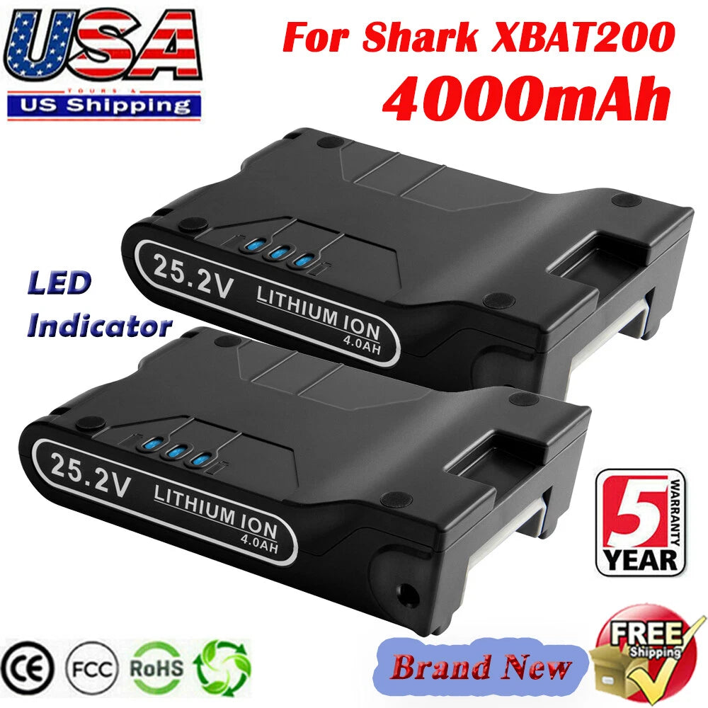 4.0Ah XBAT200 Lithium Battery For Shark ION Rocket IONFlex Cordless Vacuum New