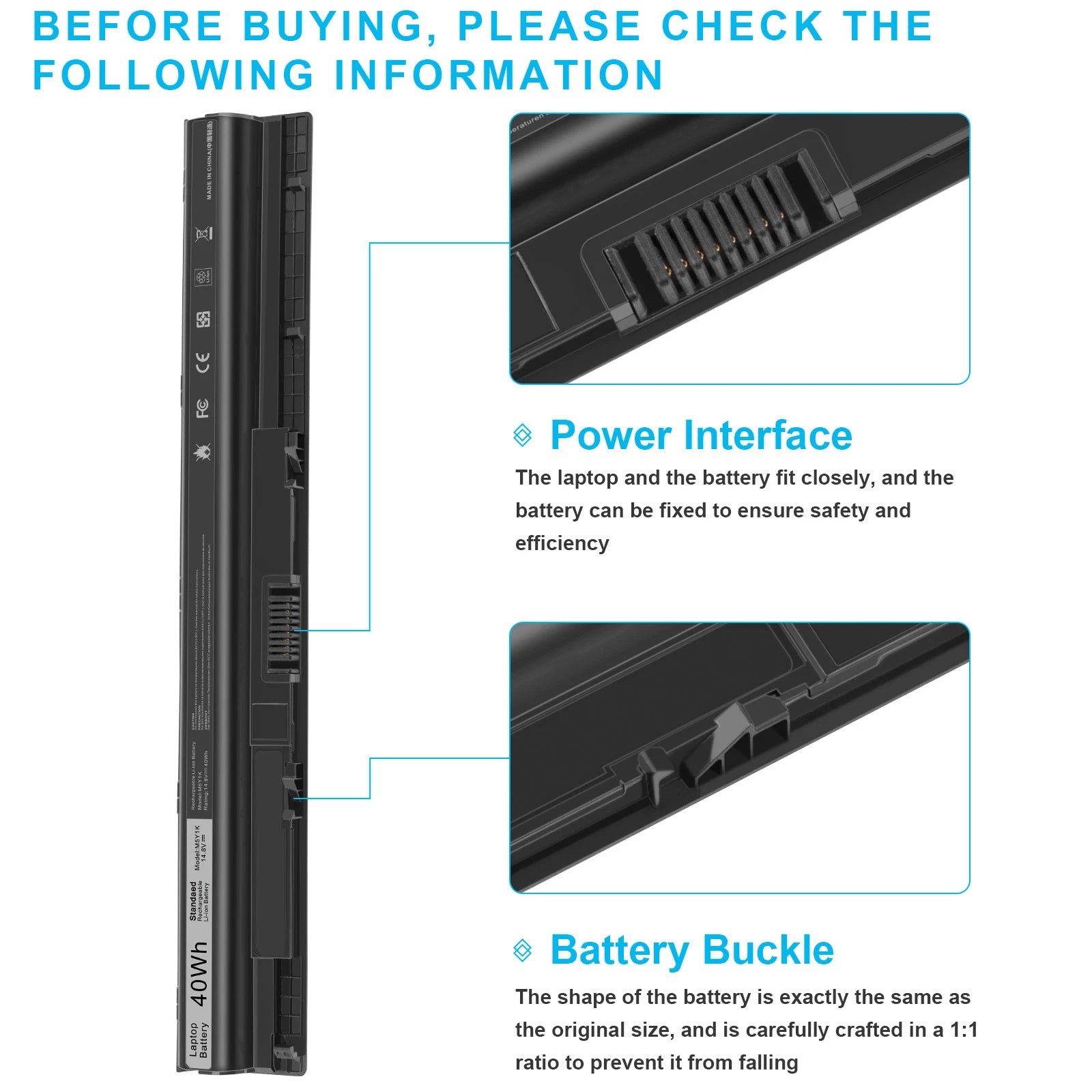 ?M5Y1K Battery For Dell Inspiron Fit:3451 5451 5551 5555 5558 5559 5755 5758