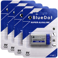 Brand New ~ Set of 4 ~ 9 Volt 9V BlueDot Alkaline Battery Batteries ~ US SHIPPER