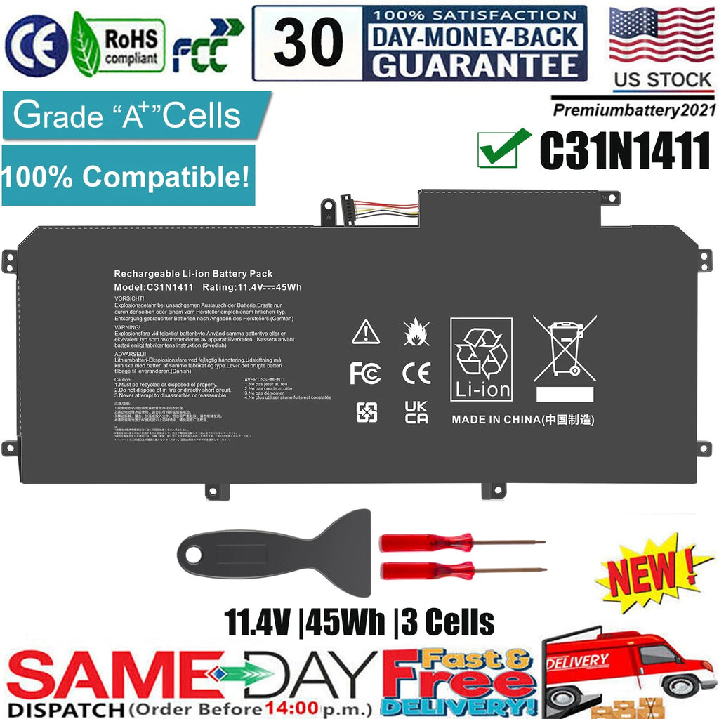 ?C31N1411 Laptop Battery For ASUS Zenbook UX305 UX305F UX305FA UX305C UX305CA US