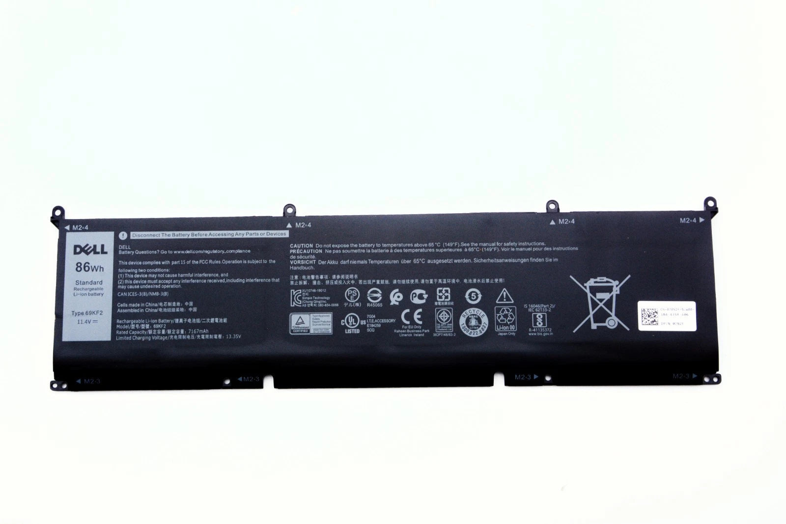 Genuine 69KF2 Battery for Dell XPS 15 9500 9510 9520 Precision 5550 5560 5570