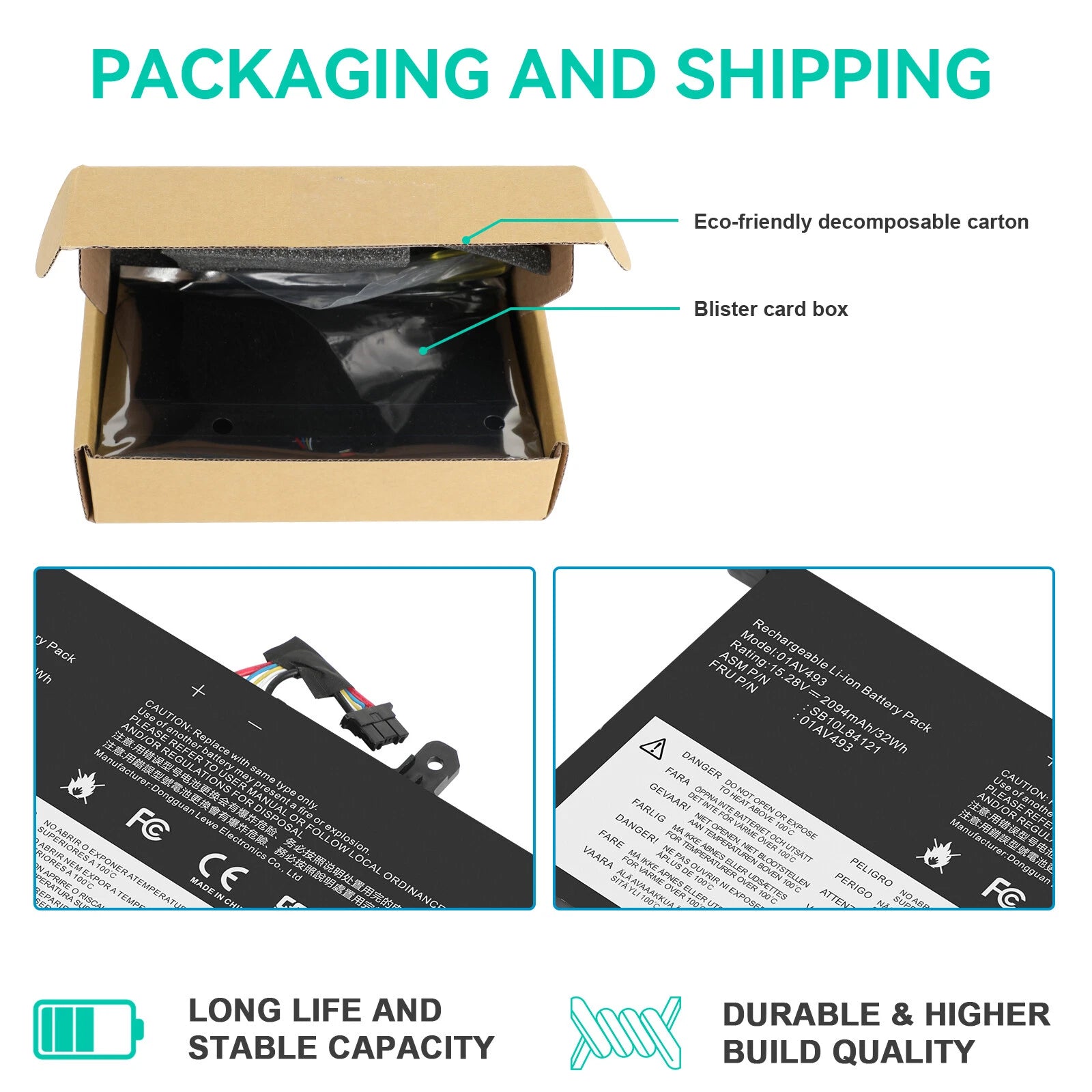 01AV493 00UR891 Internal Battery for Lenovo ThinkPad T570 T580 P51S P52S 00UR890