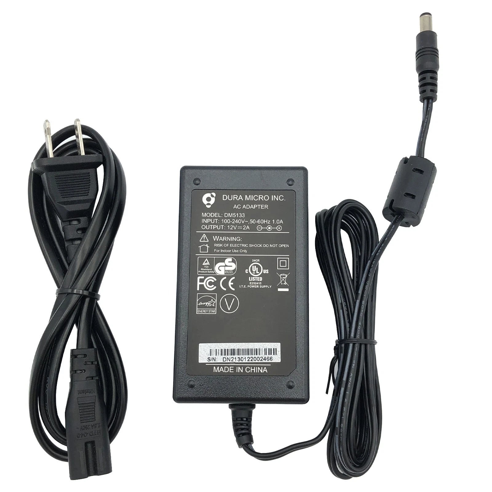 NEW Original Dura Micro Inc DM5133 AC Adapter 12V 2A 24W Power Supply 5.5x2.1mm