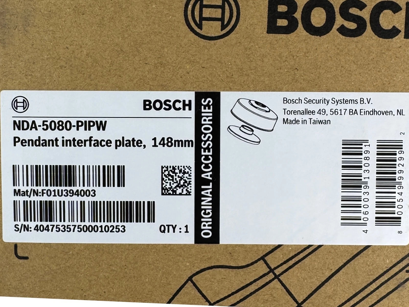 NEW Bosch NDA-5080-PIPW Mounting Plate for Bosch Cameras