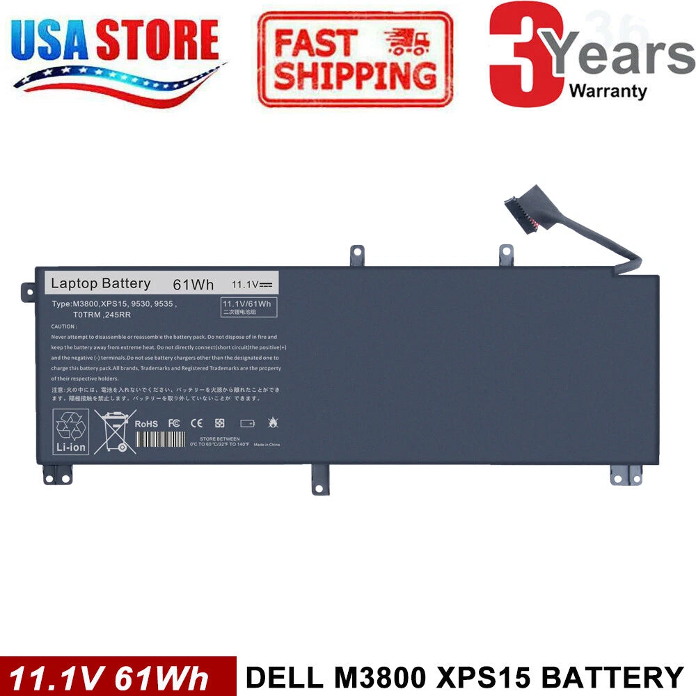 61Wh Battery for Dell XPS 15 9530 Precision M3800 T0TRM H76MV Y758W 245RR
