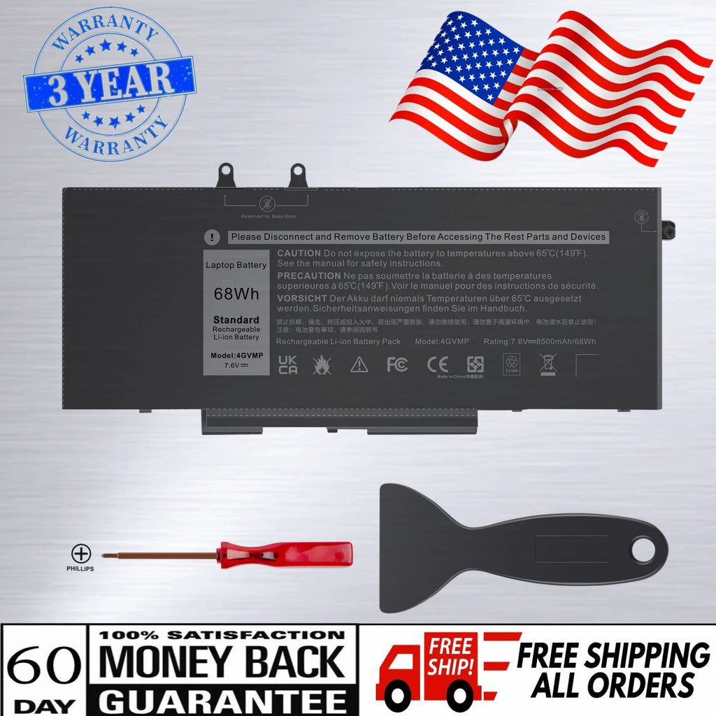 4GVMP Battery For Dell Latitude 5400 5500 Precision 3540 3550 68WH WJDPW C5GV2