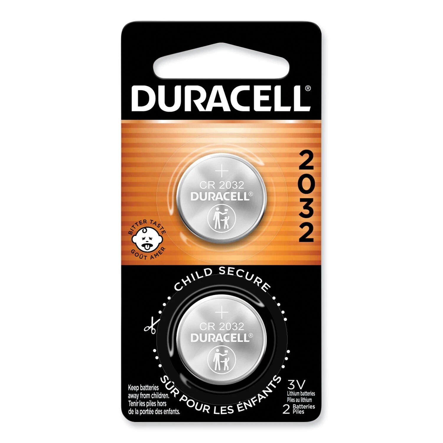 2 2032 Duracell Coin Cell Batteries - Lithium 3V - (CR2032, DL2032, ECR2032)