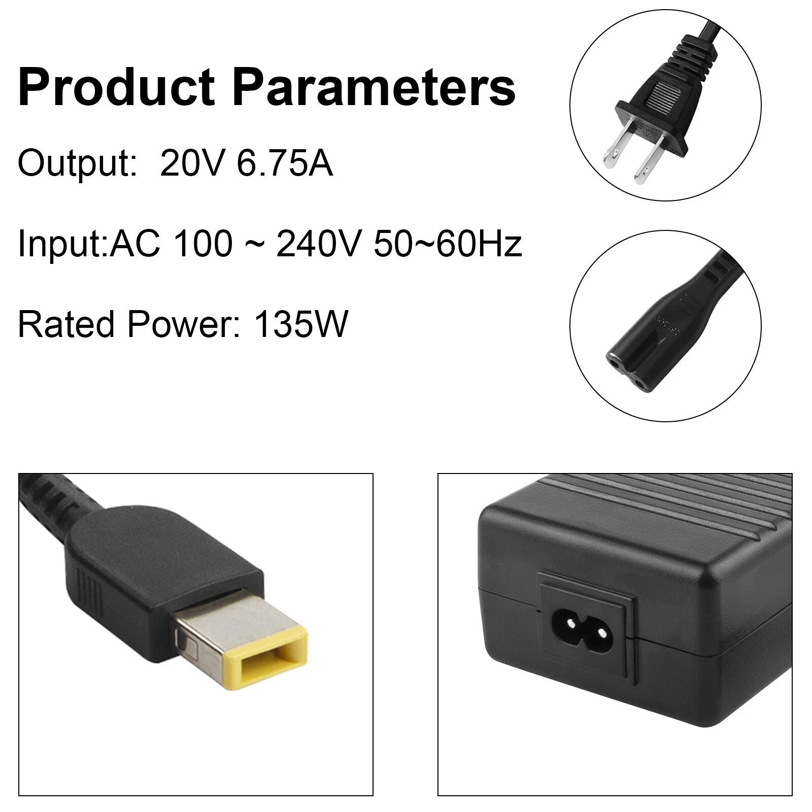 New 135W AC Adapter Charger Power Cord For Lenovo ThinkPad X1 Extreme 20MF 20MG