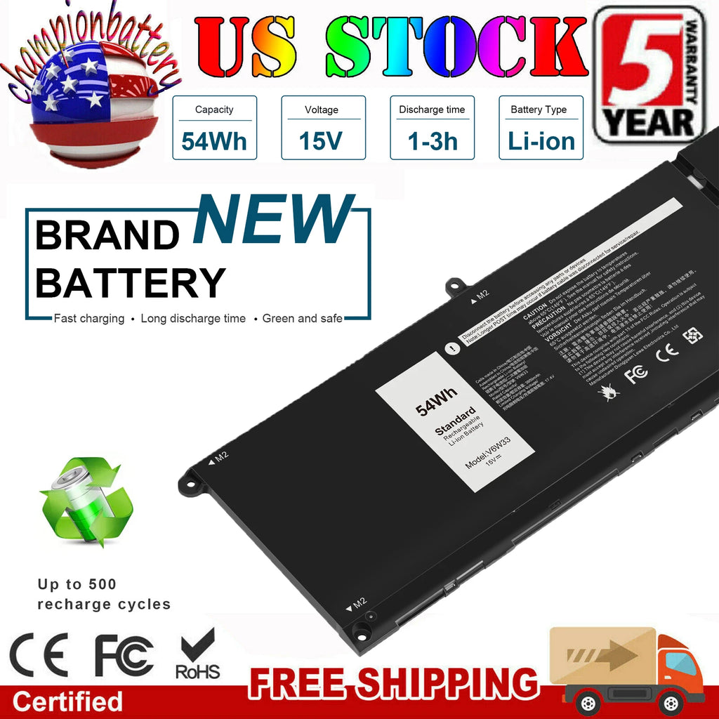 V6W33 Battery For Dell Inspiron 3510 5510 Latitude 3320 3330 Vostro 3515 54Wh US