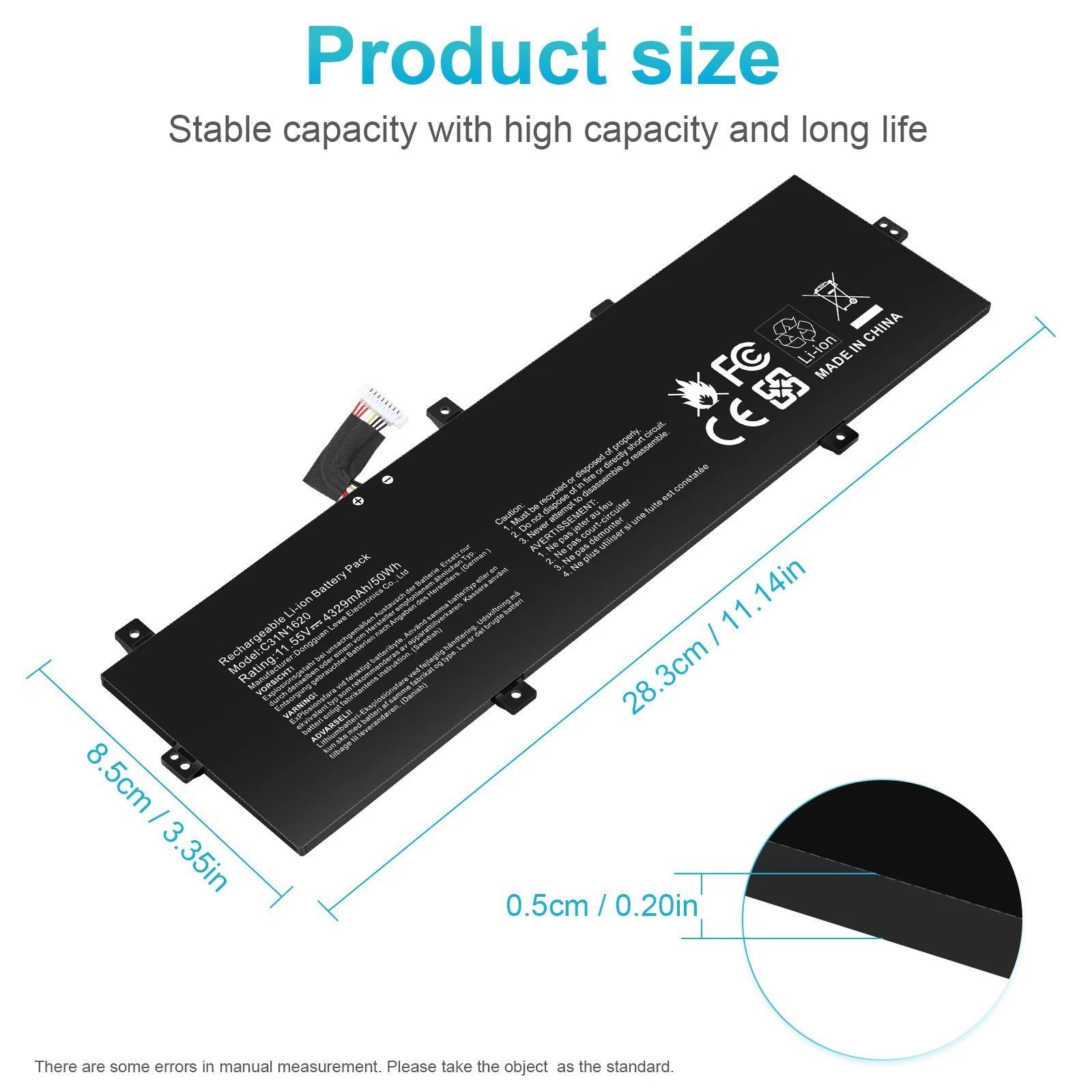 C31N1620 Battery For ASUS Zenbook UX430 UX430UQ U4100UQ C3iNi62O C31P0J1 Series