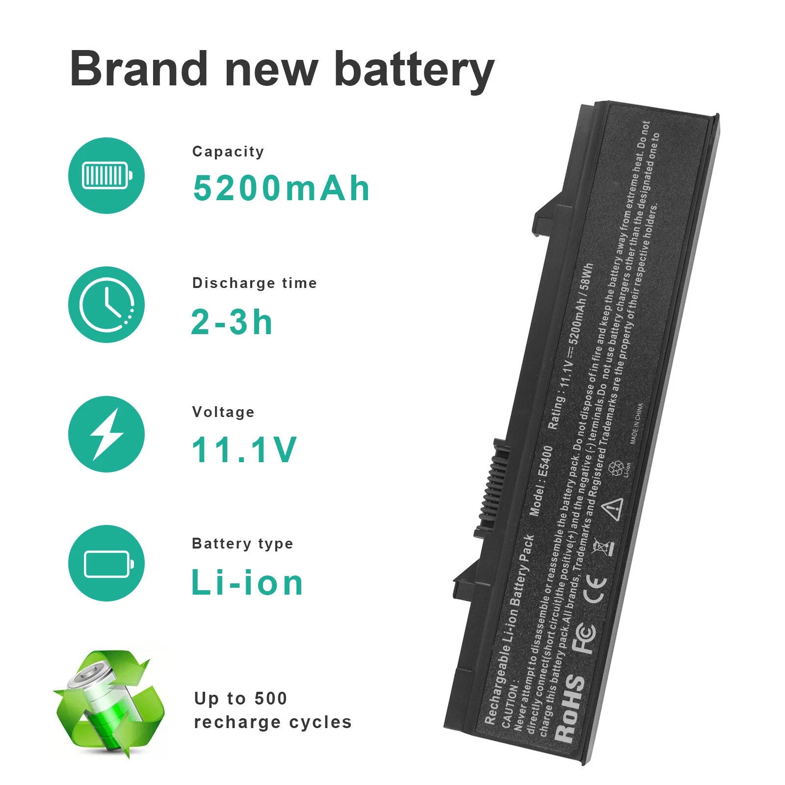 for Dell Latitude E5400 E5500 E5410 E5510 KM742 RM668 PX644H 6 Cell Battery