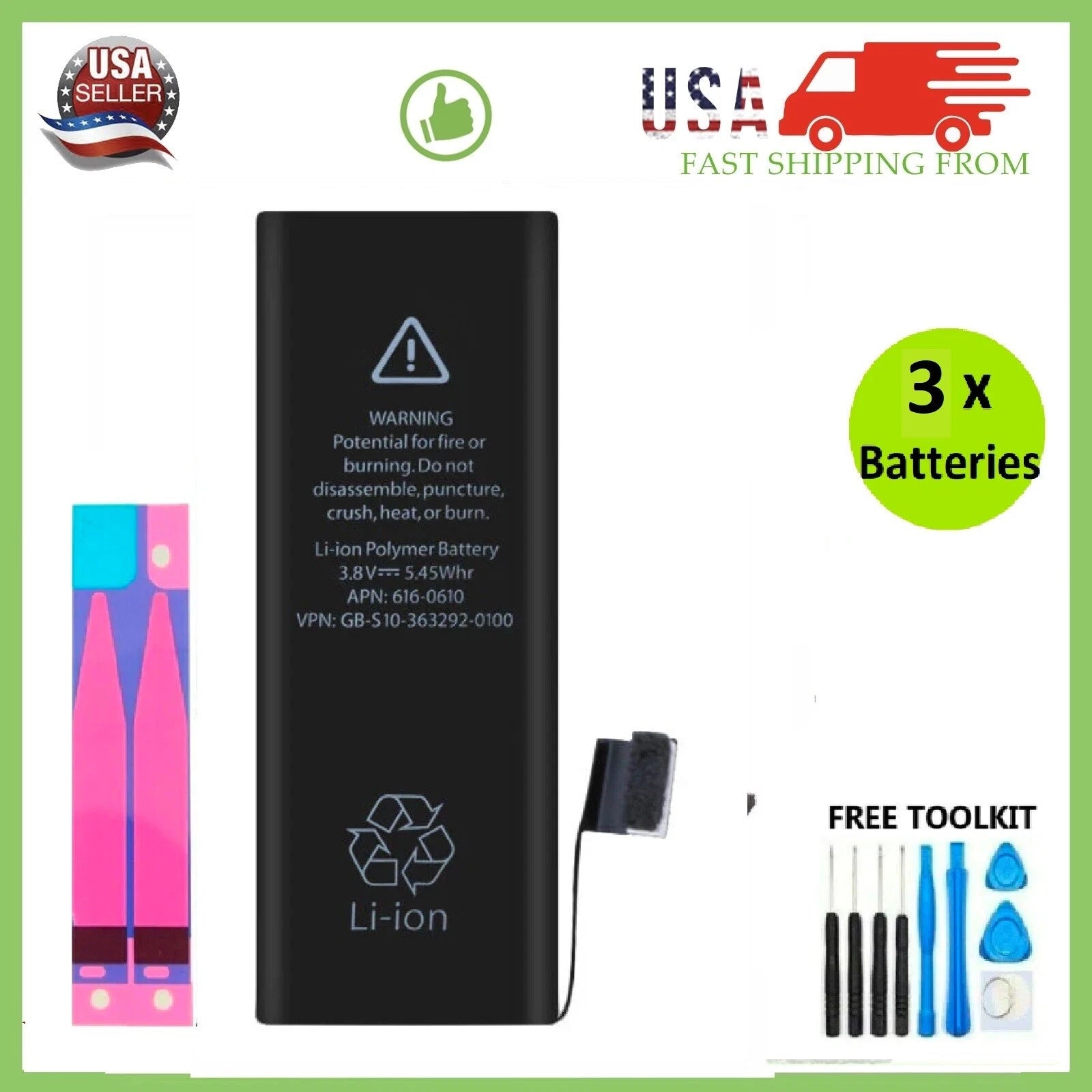 Premium Quality Replacement Internal Battery For iPhone 7/7 Plus + Free Tool LOT