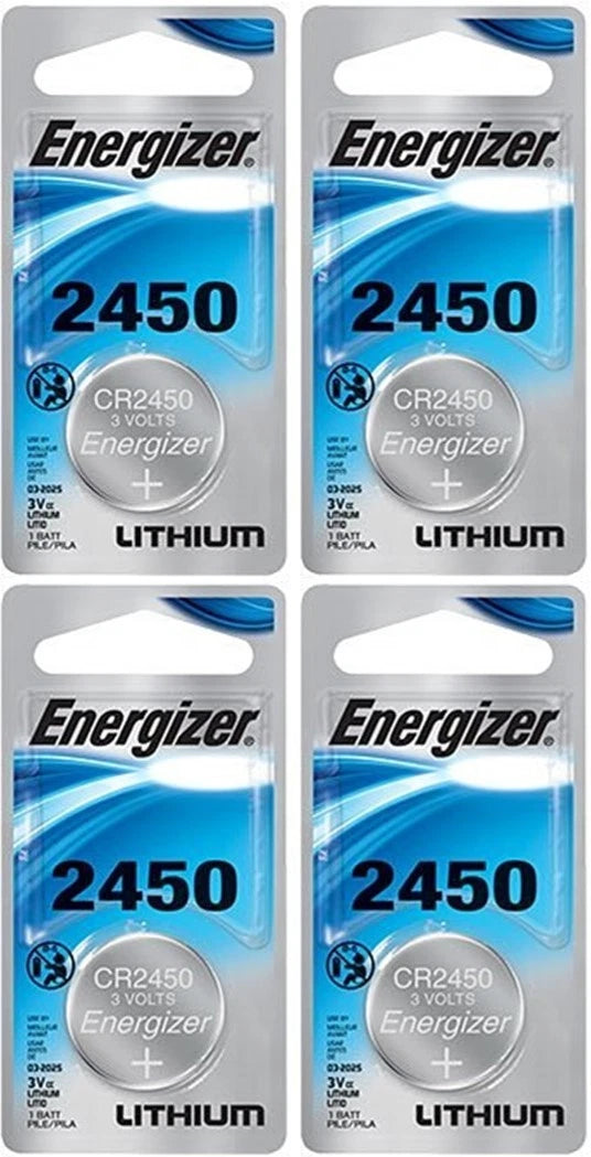 4 x Super Fresh Energizer CR2450 ECR 2450 3v LITHIUM Coin Cell Battery Exp. 2026