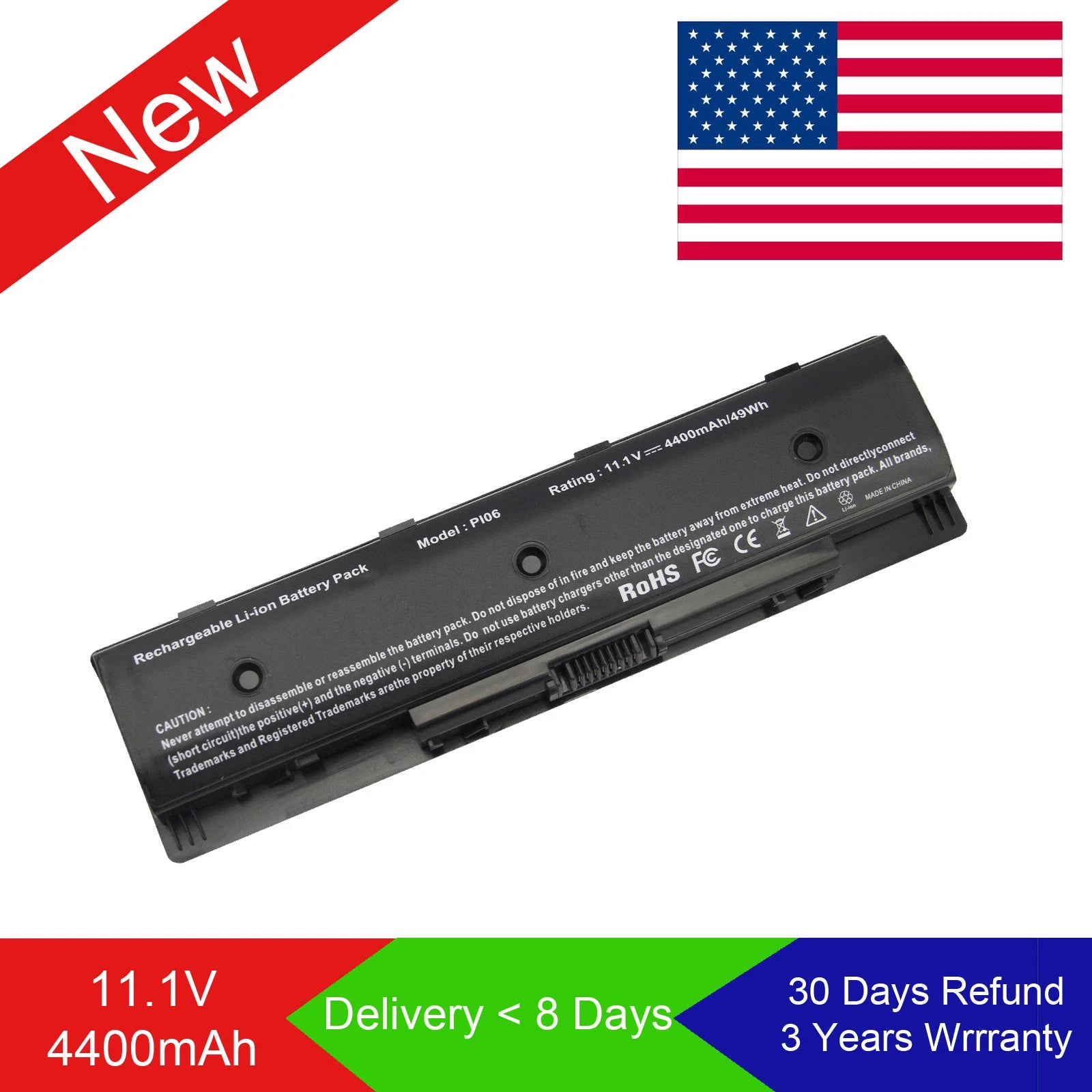 Battery for HP envy 15 15T 17 Touchsmart M7-J010DX hstnn-yb40 PI06 710417-001 O