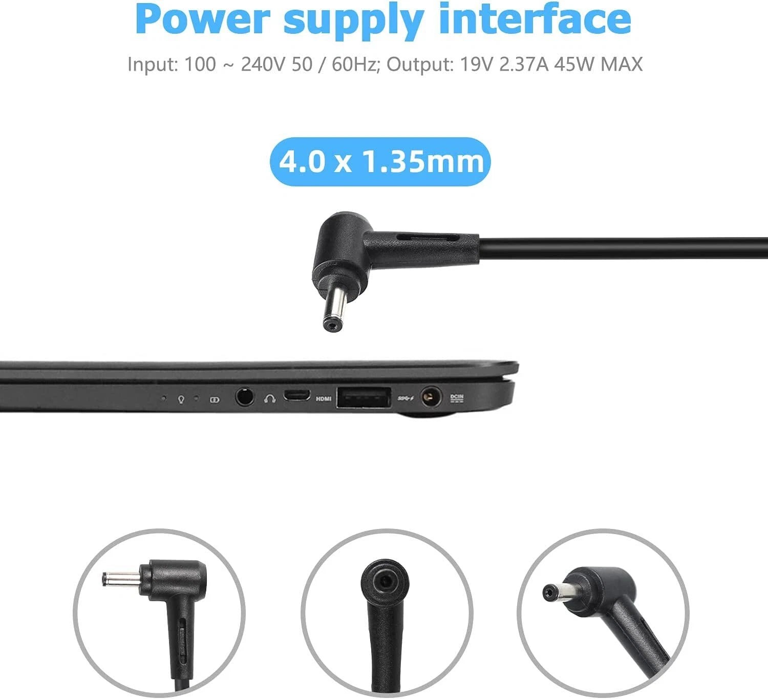 45W AC Adapter Charger For Asus Chromebook C202SA C202S C202 C300S ADP-40KD BB