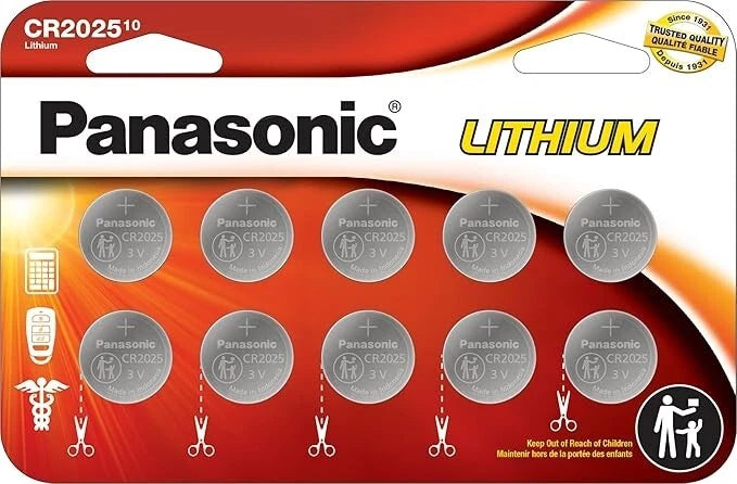 LOT 10-100 Panasonic LITHIUM BATTERY 3V CR2025 2025 BR2025 DL2025 Button Cell