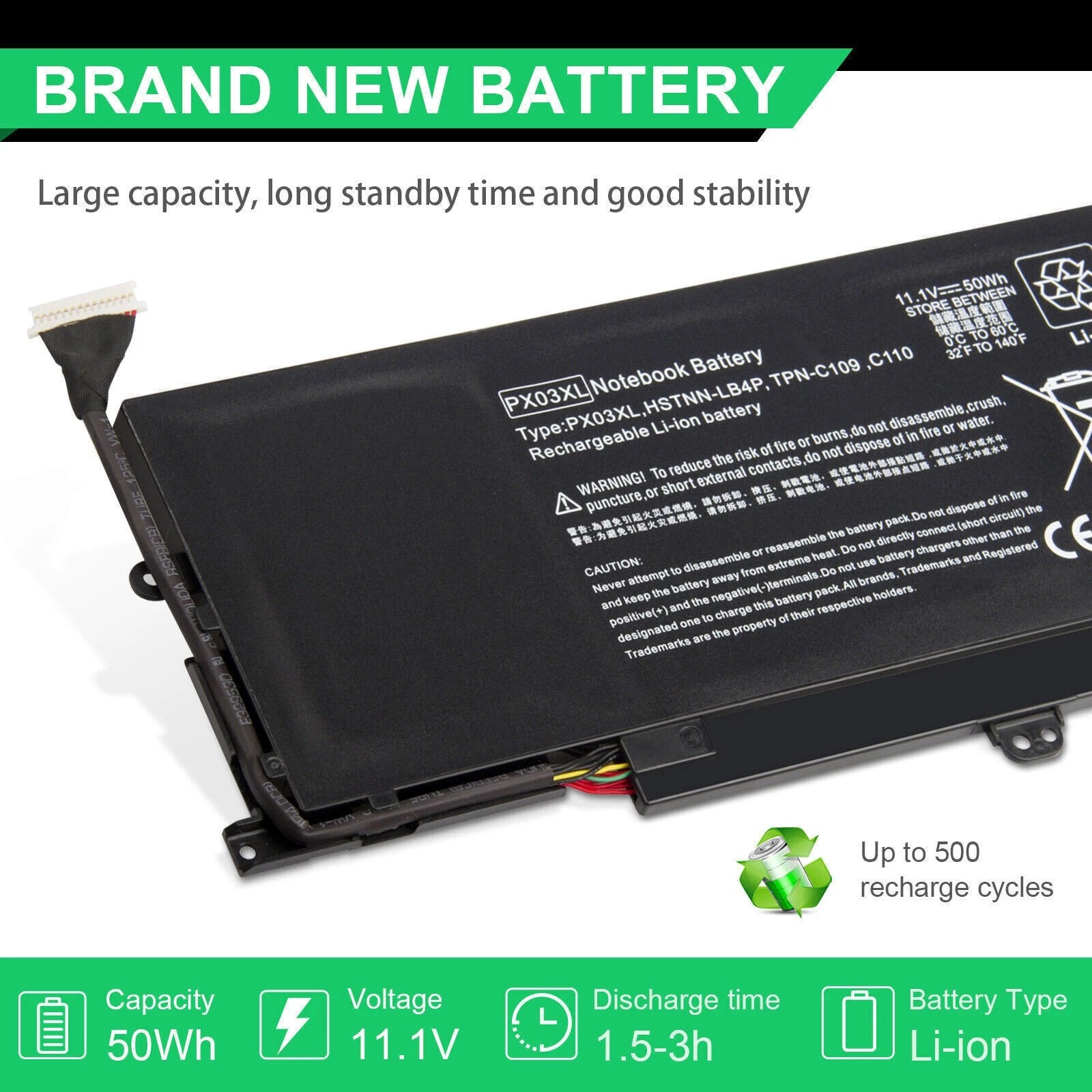 PX03XL Battery for HP Envy 14 Touchsmart 14-k M6-k Sleekbook 715050-001 TPN-C109