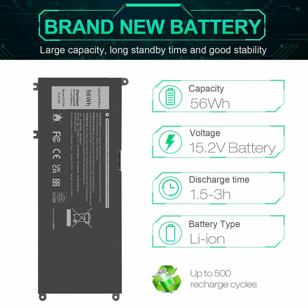 33YDH Lapop Battery for Dell Inspiron 15 7000 17 7773 7778 7786 7779 2in1 G3 New