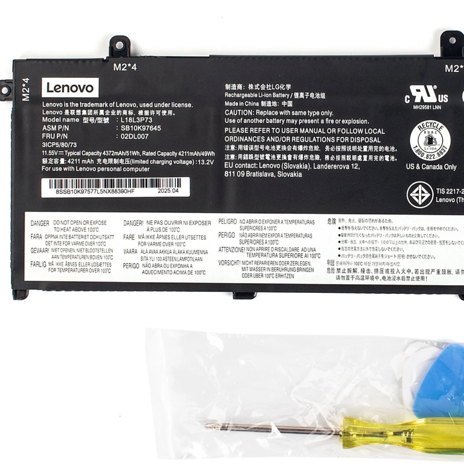 Genuine L18L3P73 Battery for Lenovo ThinkPad T14 Gen1/Gen2 02DL007 SB10K97645