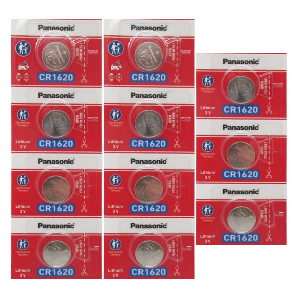 11 FRESH NEW CR1620 Panasonic Lithium Button Cell Watch Battery ECR1620
