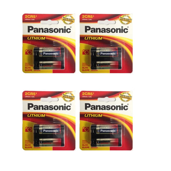 4 Pcs Panasonic 2CR5 6V Lithium Photo Battery, DL45 KL2CR5 5032LC