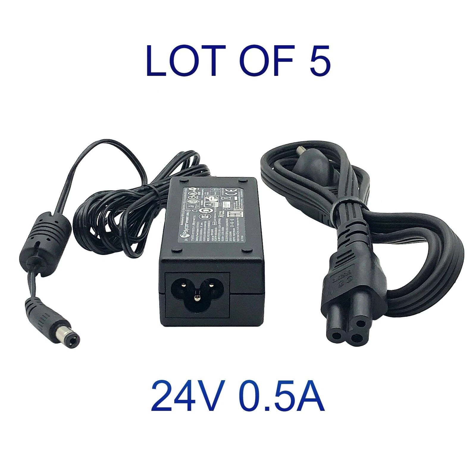 LOT OF 5 NEW Genuine Polycom AC Adapter for SoundPoint IP320 IP321 IP330 IP331