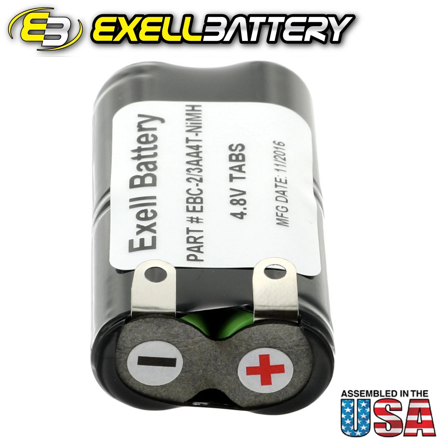 Exell 4.8V 650mAh NiMH Custom Battery Pack w/ Tabs