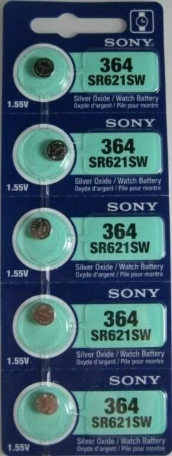 SONY 364 SR621SW watch battery japan FRESH 621 **5 PCS**