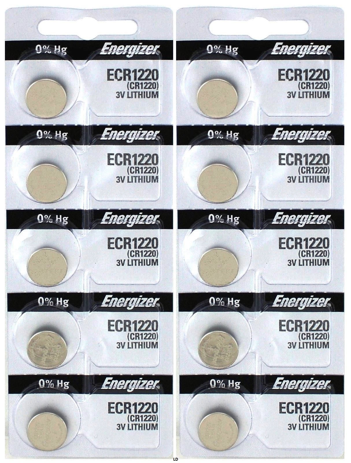 Energizer ECR1220 CR1220 DL1220 Lithium3V Battery (2piece) New Authorized Seller