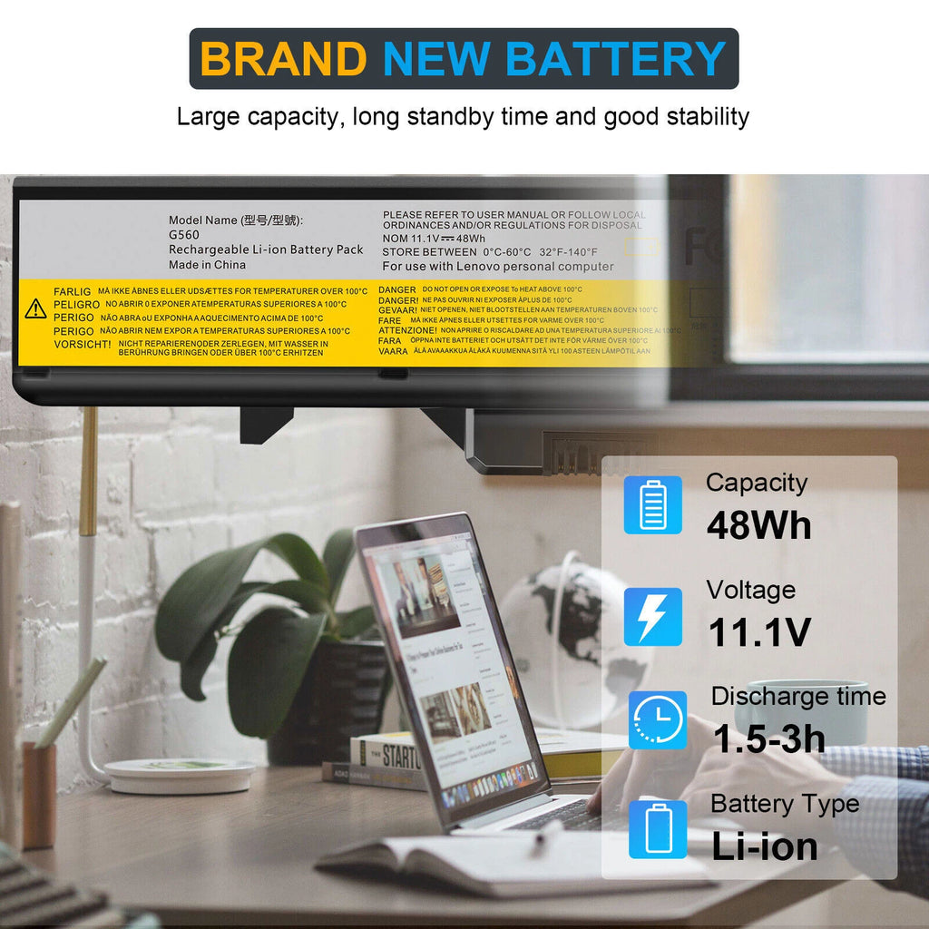 Laptop Battery for Lenovo IdeaPad G460 G560 B570 V360 V570 Z560 Z565 L09C6Y02
