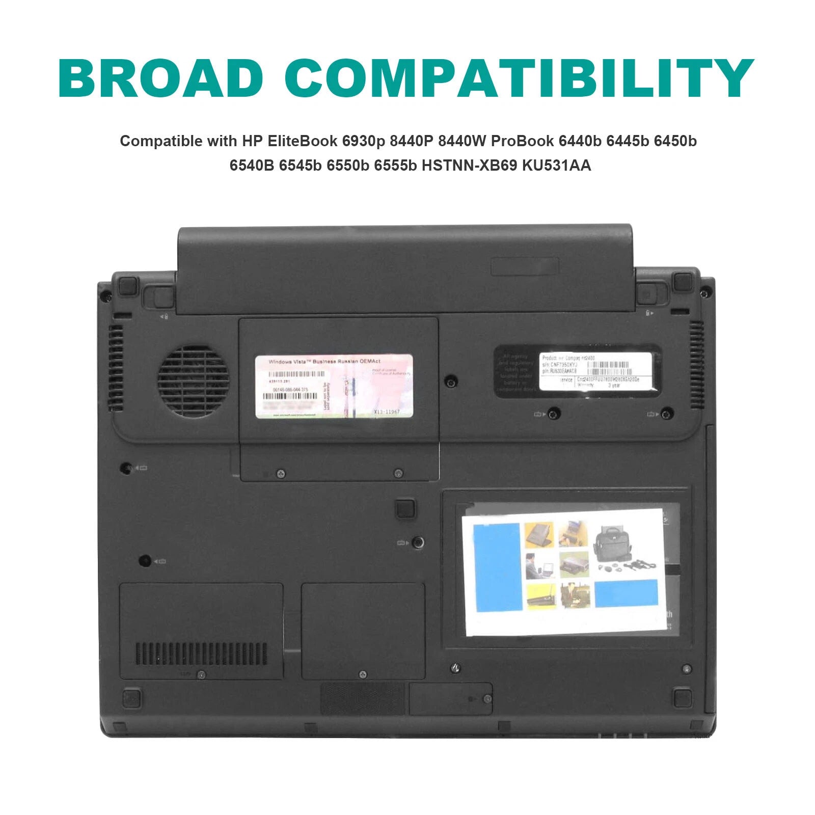 ?Battery for HP EliteBook 2530p 2540p COMPAQ NC2400 2400 NC2401 2533t HSTNN-FB22