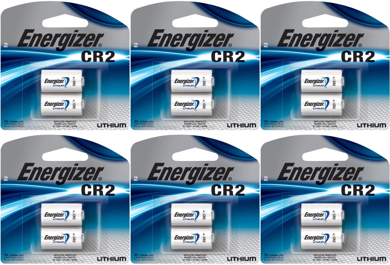 12 Energizer CR2 EL1CR2 3 Volt Lithium Photo Batteries (6x2 Packs) Exp. 2028