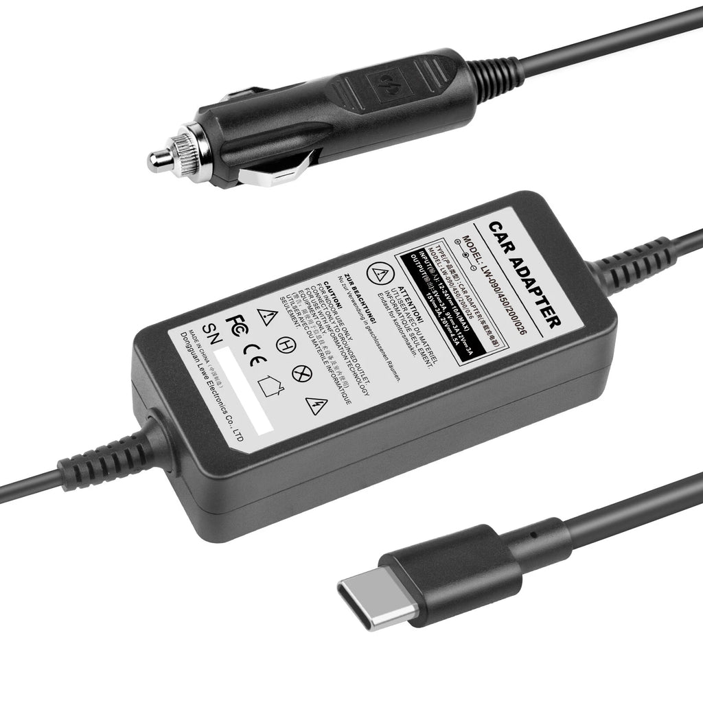 65W USB-C PD Laptop Car Charger for Lenovo ThinkBook ThinkPad Yoga IdeaPad Dell