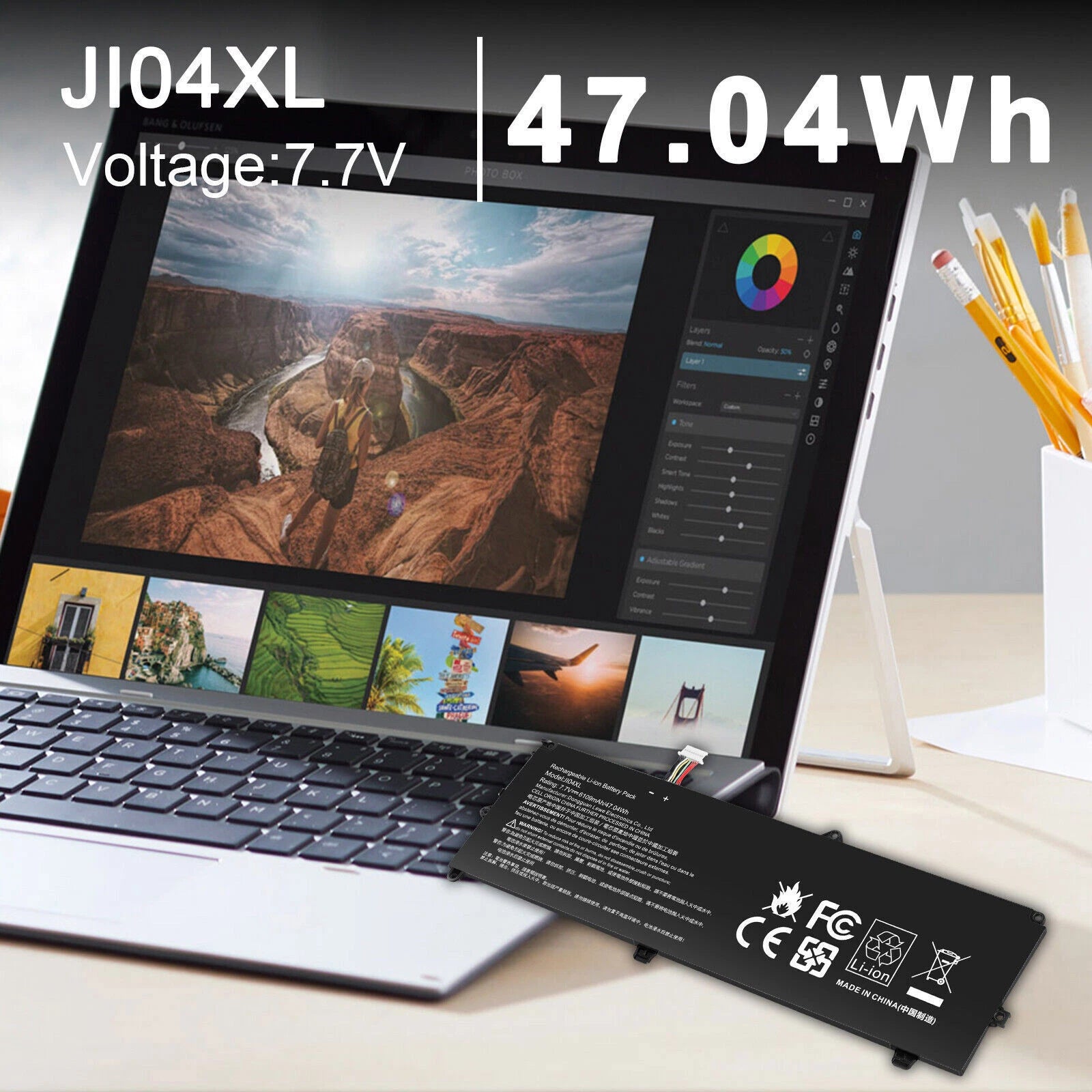 JI04XL Battery For HP Elite X2 1012 G2-1LV76EA 901247-855 901307-541 HSN-I07C