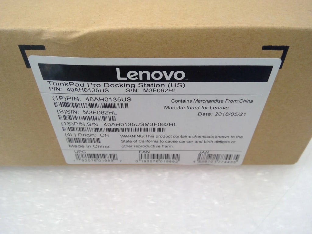 NEW Genuine Lenovo 40AH ThinkPad Pro Docking Station 40AH0135US Unopened