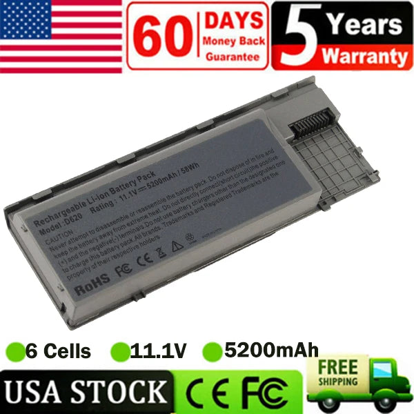 Laptop Battery for Dell Latitude D620 D630 D631 D640 PC764 TC030 M2300 5200mAh