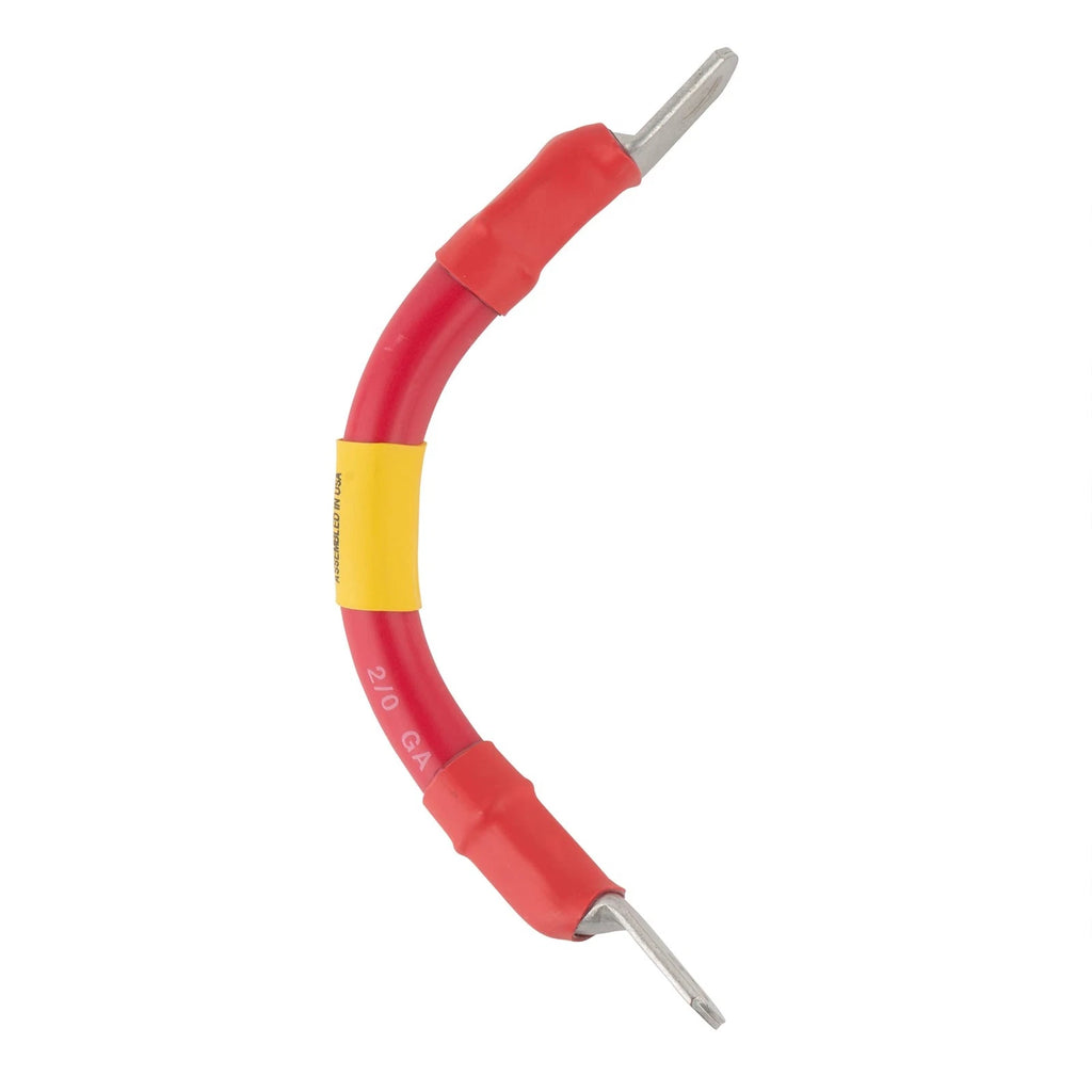 2/0 Red Battery Interconnect Cable 6" with 3/8" Lugs ASSEMBLED IN USA