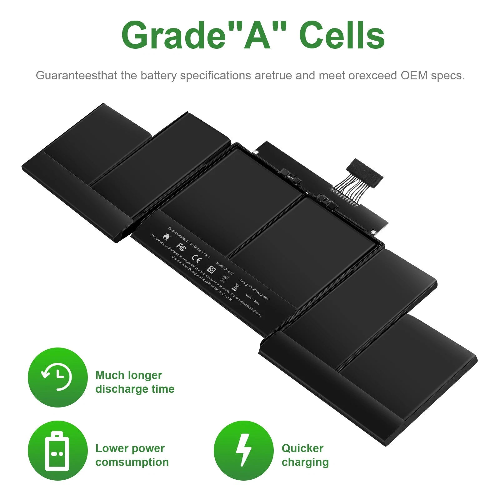 A1417 Battery for MacBook Pro 15 Inch Retina A1398 Only for Mid 2012 Early 2013