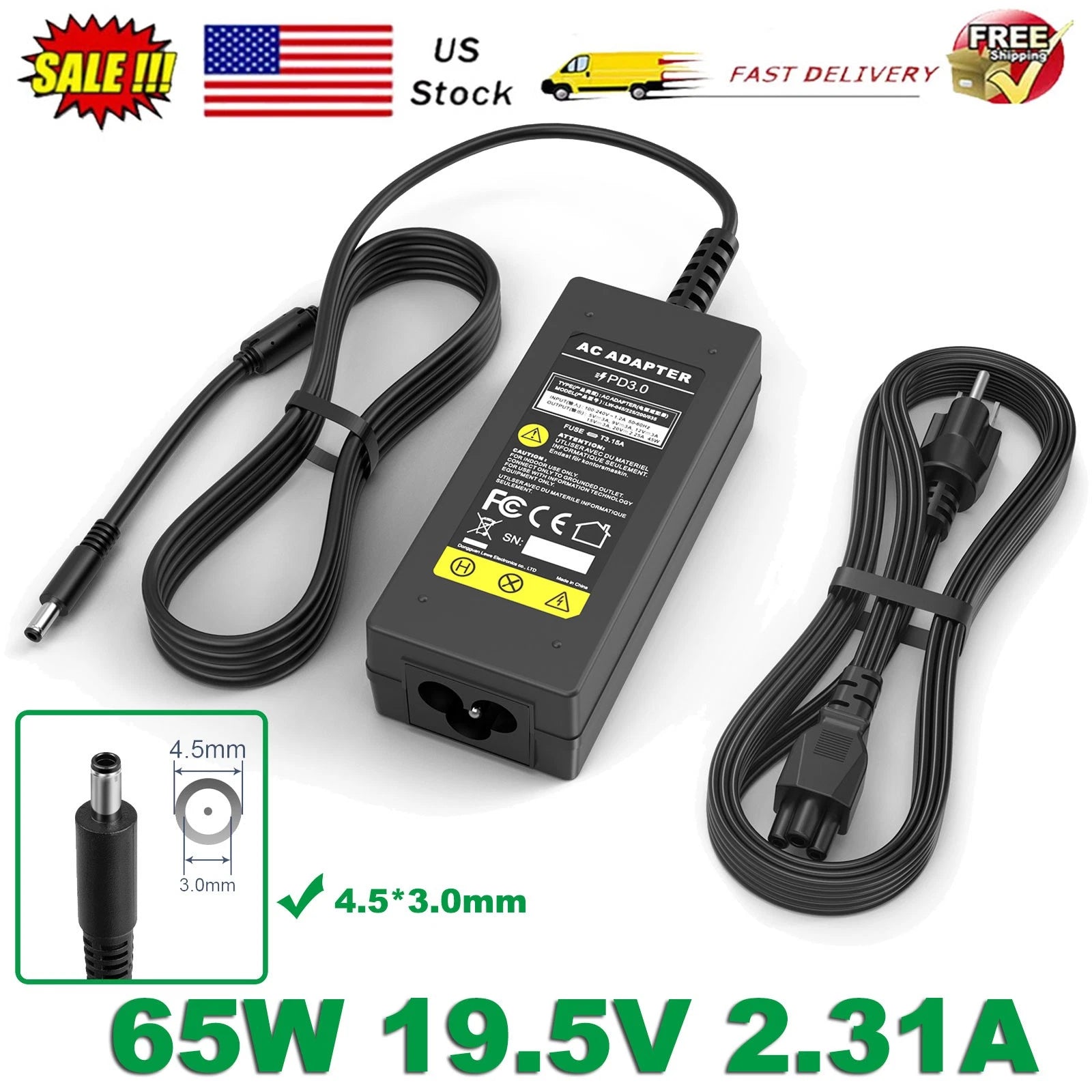 45W Adapter Charger For Inspiron 15 3551 5558 5559 7558 3552 17 5755 5758 5759