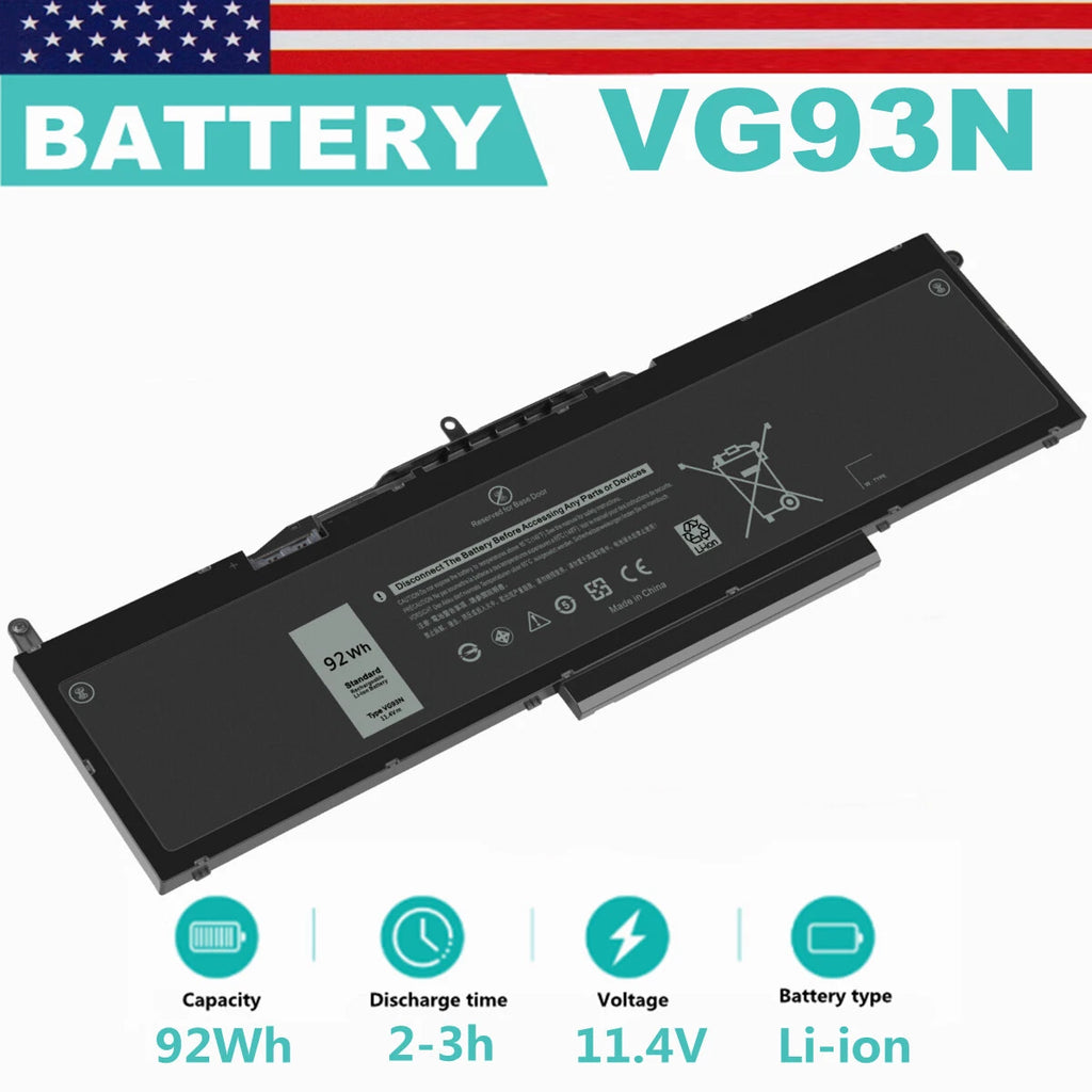 VG93N Battery for dell Precision 15 3520 3530 M3520 M3530 Latitude 5580 5590