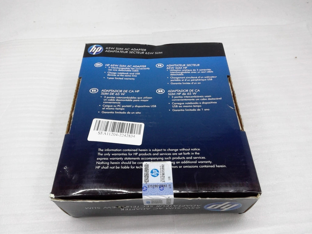New/Sealed HP 65W SLIM AC POWER ADAPTER for Laptop with Multi tips H6YU82AA#ABA