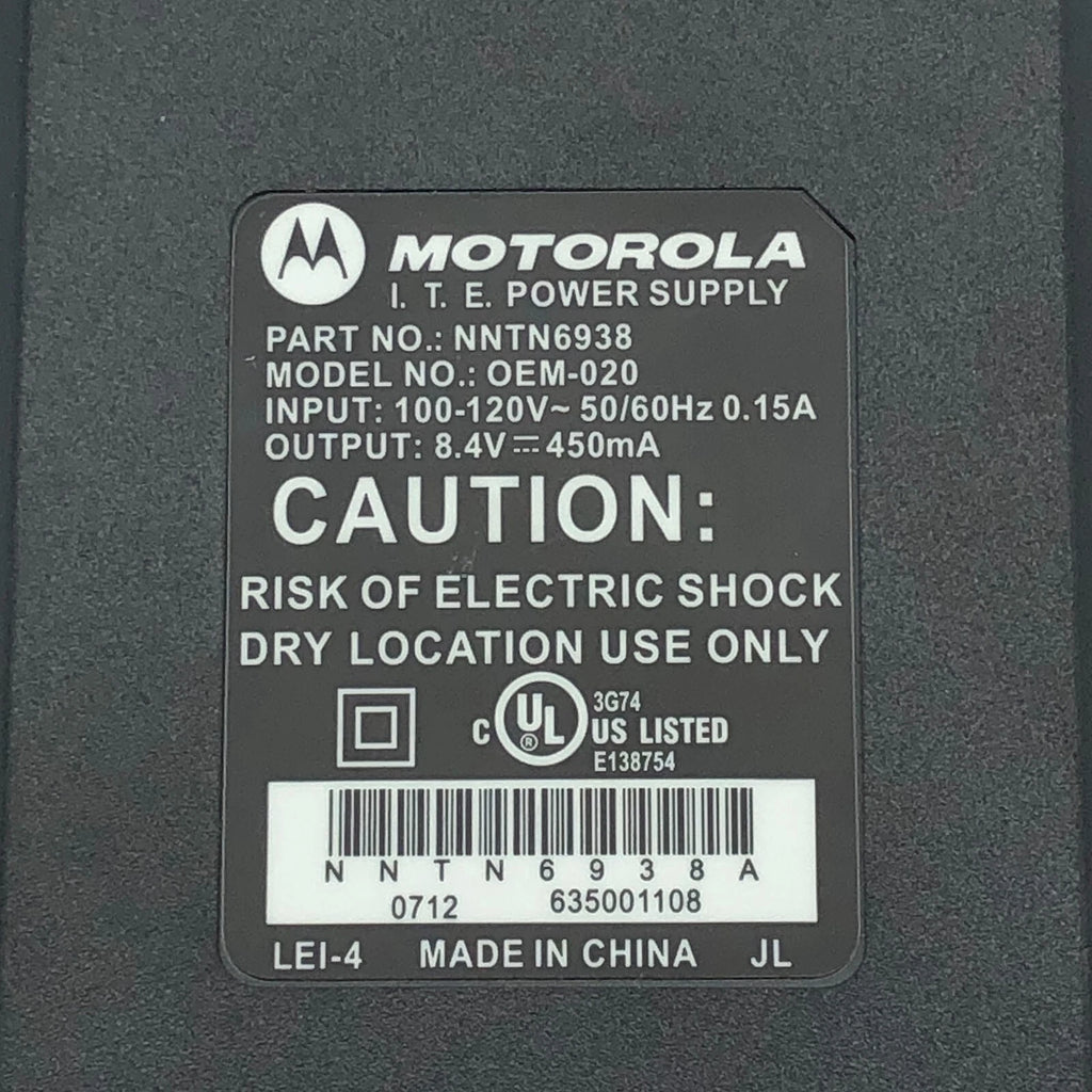 NEW Genuine Motorola Adapter OEM-020 NNTN6938 Power Supply 8.4V 450mA Charger